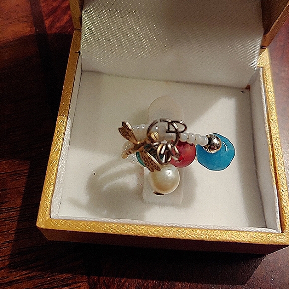 Expandable ring with multicolor stones - Picture 5 of 7